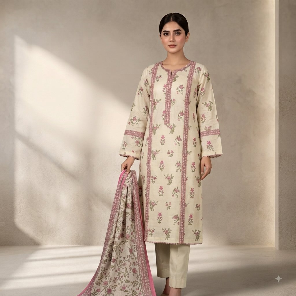 Ethereal Blossom Lawn Suit 3pcs